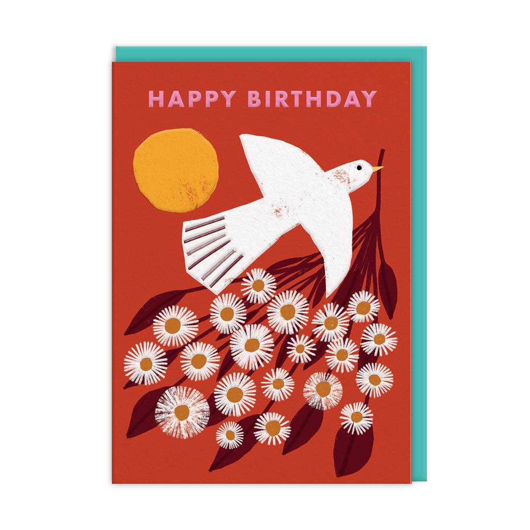 Bird and Flowers Birthday Card - DIGS