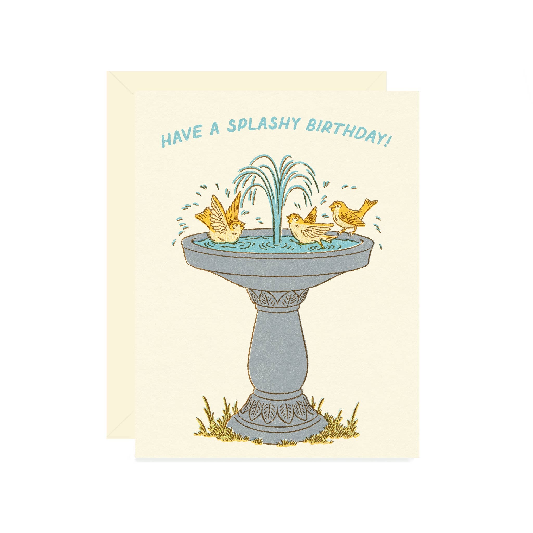 Bird Bath Birthday Card - DIGS