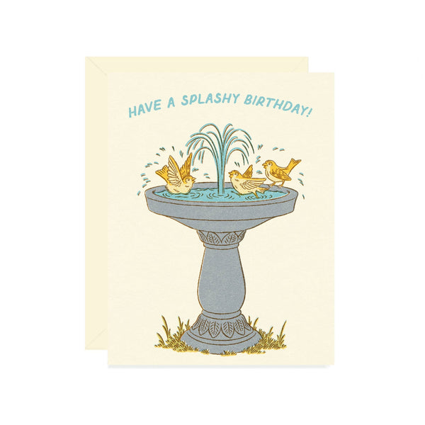 Bird Bath Birthday Card - DIGS