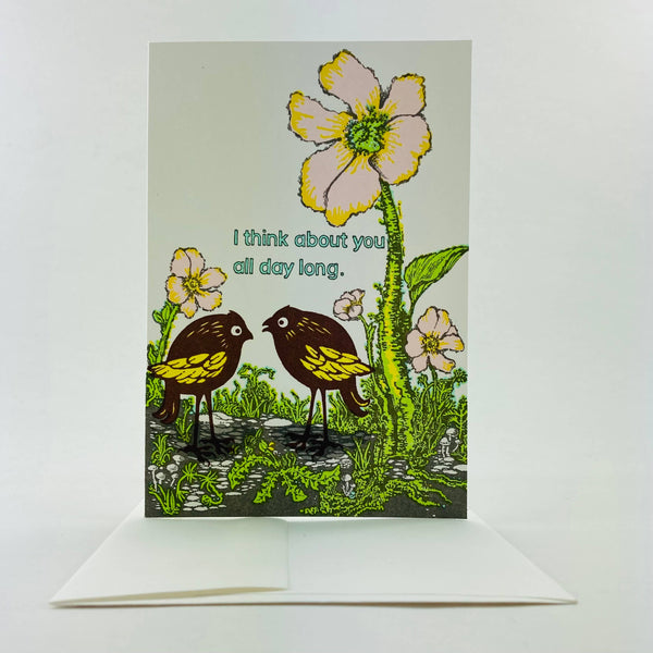 Bird Thinks About You All Day Long Card - DIGS