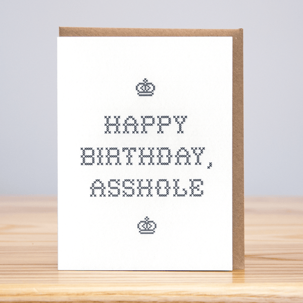 Birthday Asshole Cross - stitch Card - DIGS