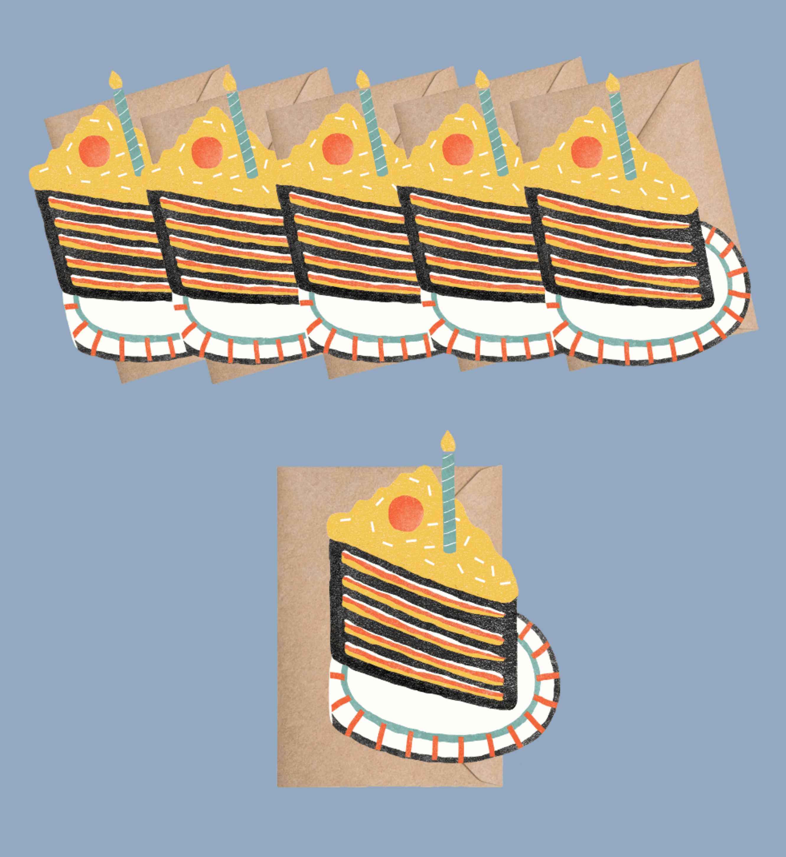 Birthday Cake Mini Cards - Box of 6 - DIGS