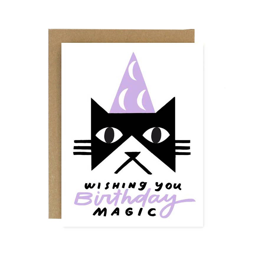 Birthday Magic Black Cat Card - DIGS