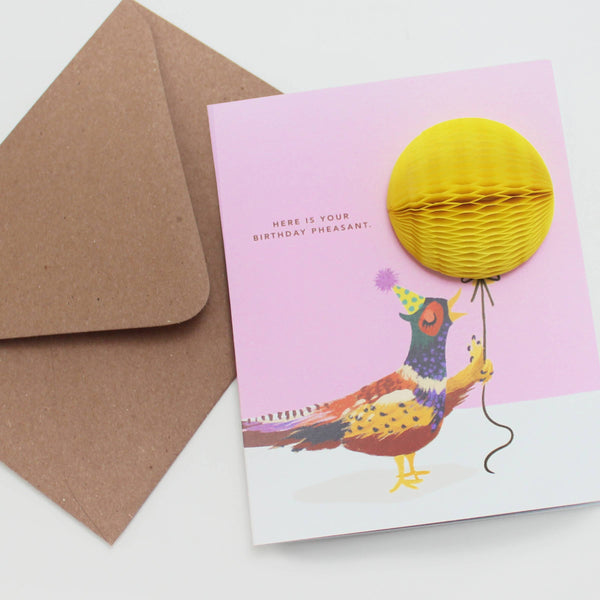 Birthday Pheasant Pop-up Card - DIGS