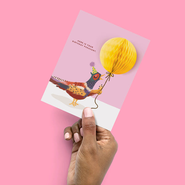 Birthday Pheasant Pop-up Card - DIGS