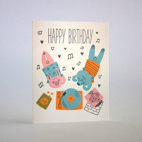 Birthday Record Player Card - DIGS