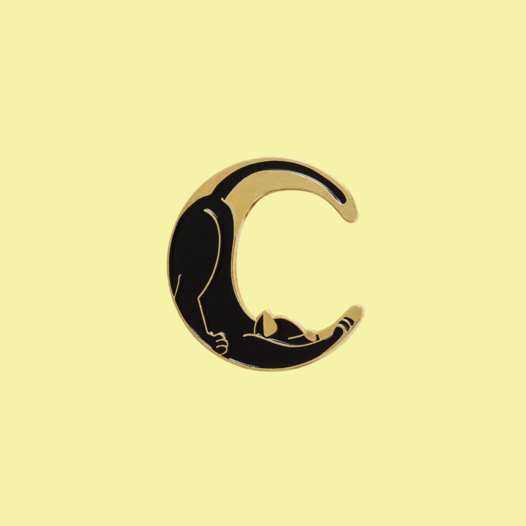 Black Cat Moon Enamel Pin - DIGS