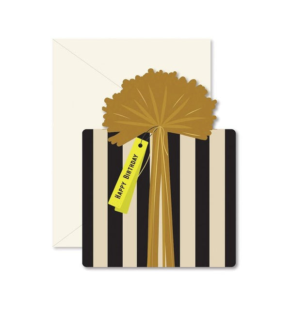 Black & White Stripe Gift Birthday Card - DIGS