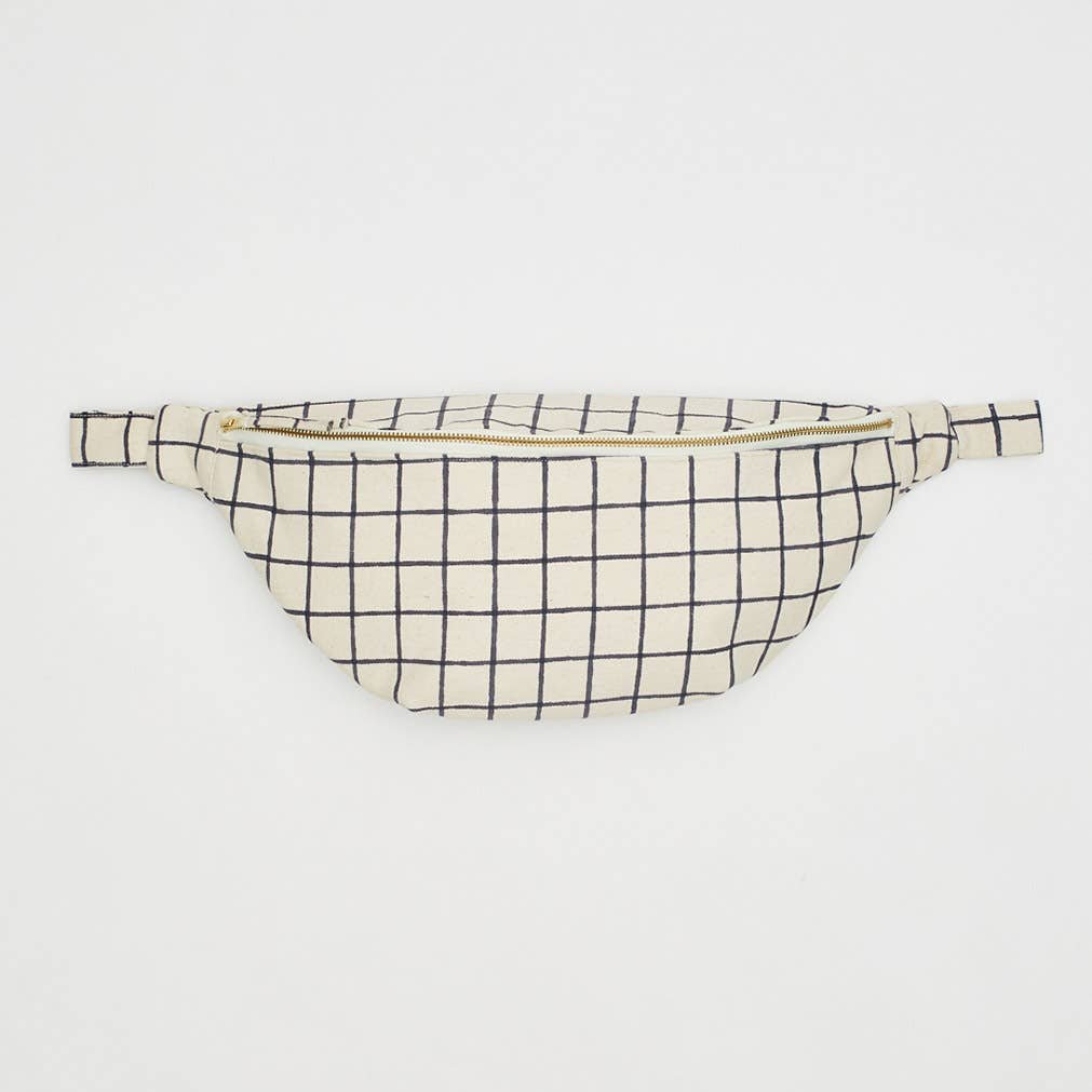 Block Print Grid Sling Bag - DIGS