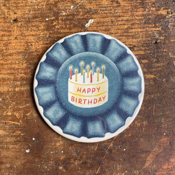 Blue Ribbon Birthday Button - DIGS