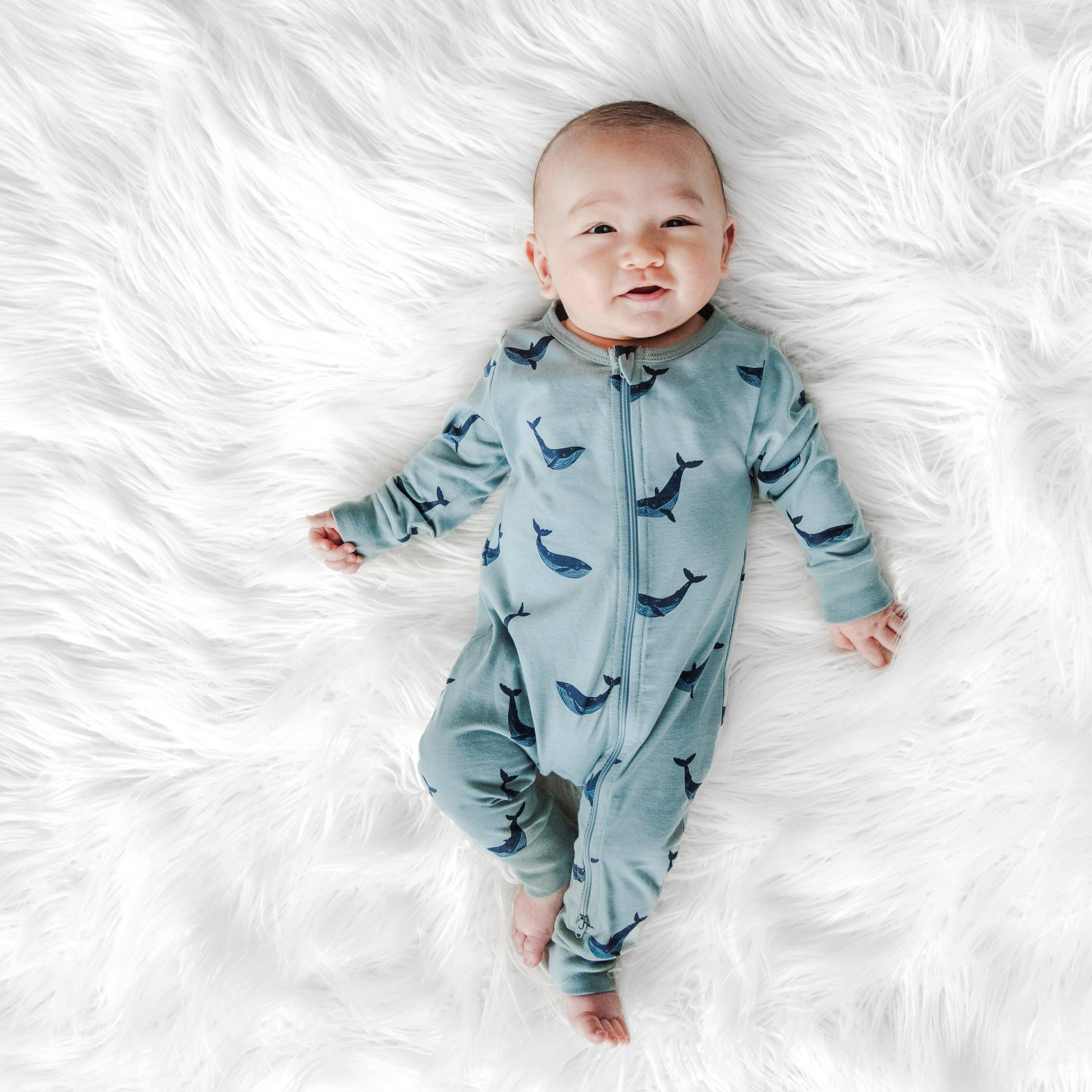 Blue Whale Zip Romper - DIGS