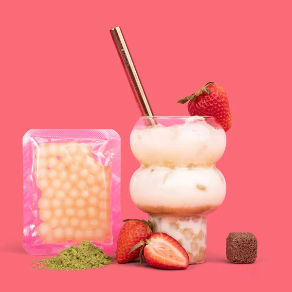 Strawberry Honey Matcha Boba Tea Kit