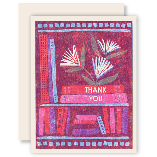 Book & Flowers Thank You Card - DIGS