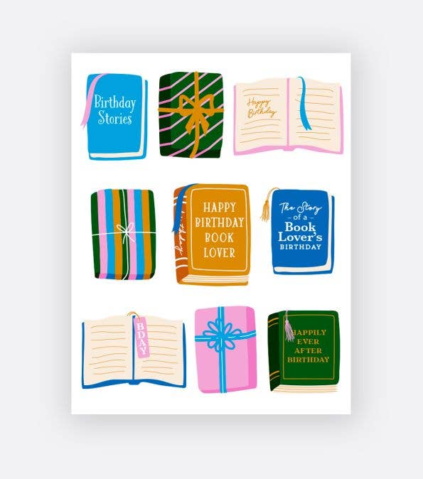 Book Presents Birthday Card - DIGS