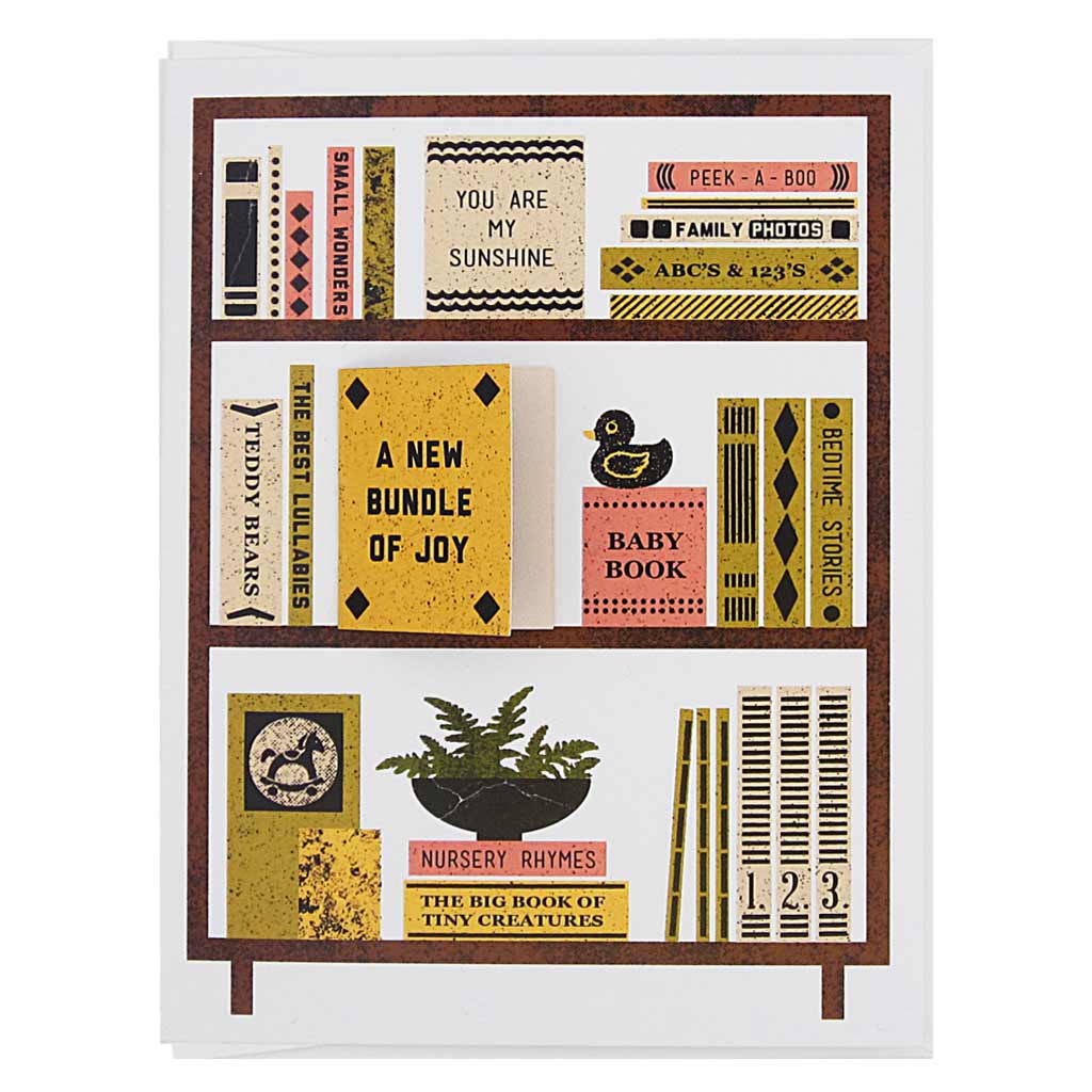 Book Shelves Baby Card - DIGS