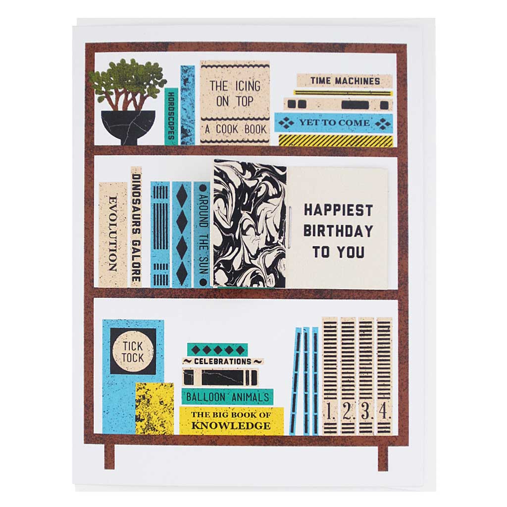 Book Shelves Birthday Card - DIGS