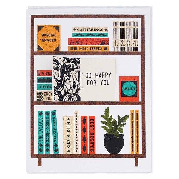 Book Shelves New Home Card - DIGS