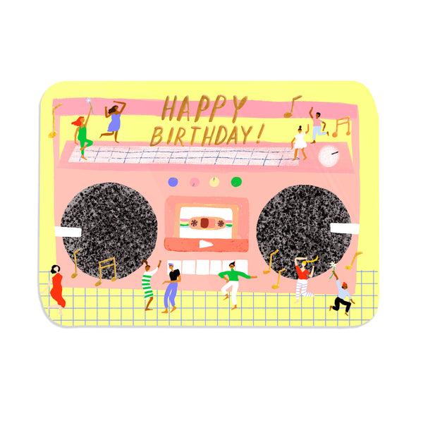 Boom Box Birthday Card - DIGS