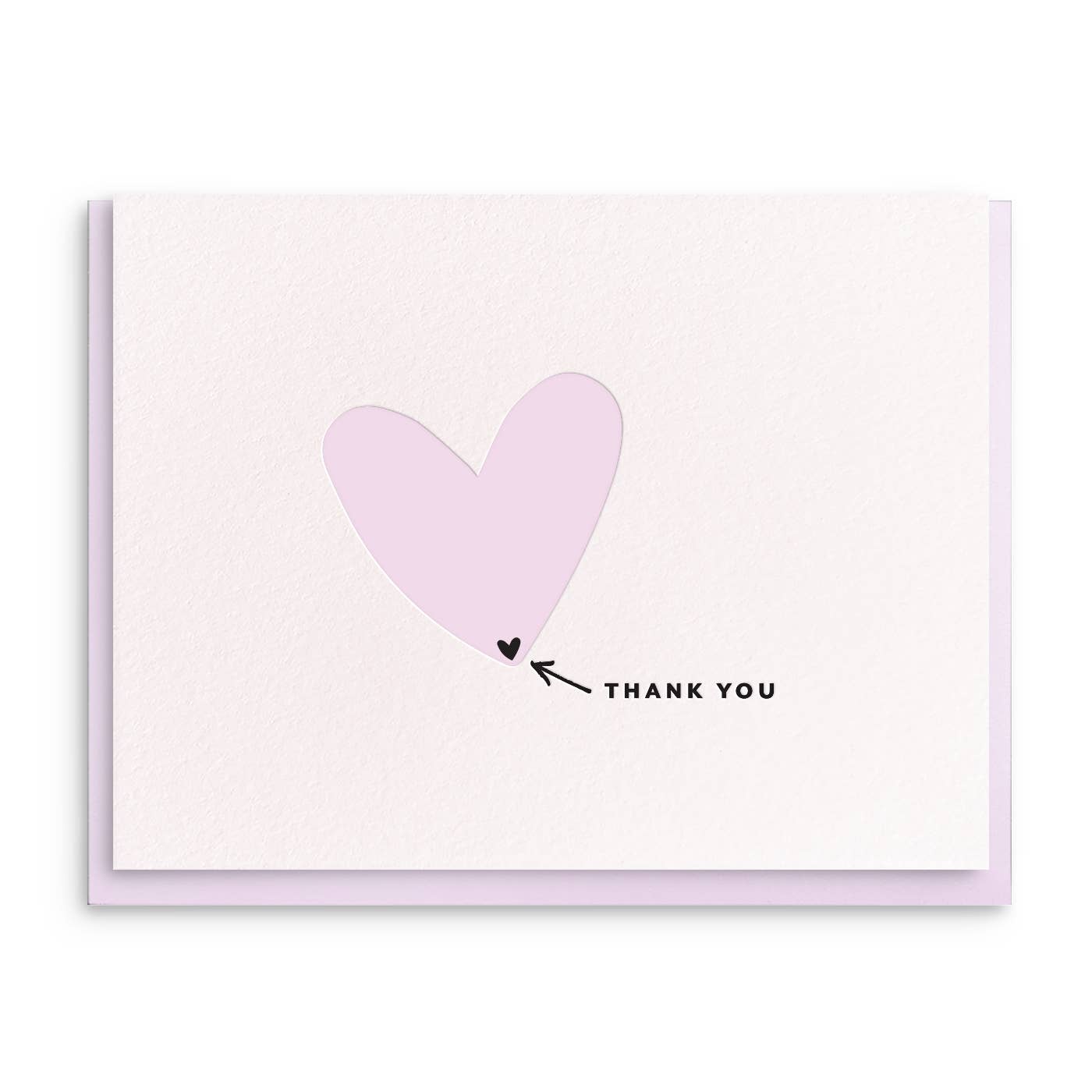 Bottom of Heart Letterpress Thank You Card - DIGS