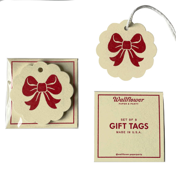 Bow Christmas Gift Tag, Set of 8 - DIGS