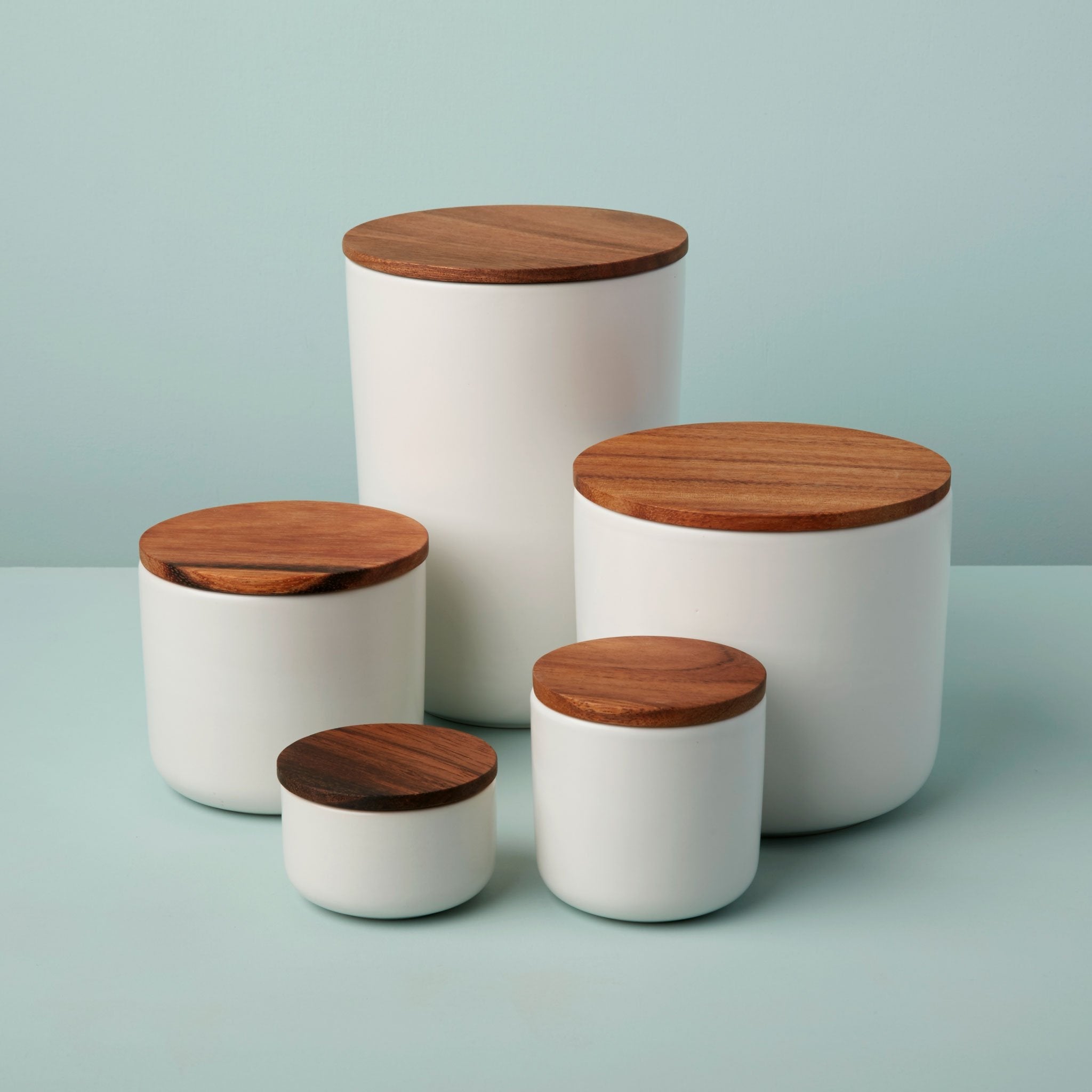 Brampton Stoneware Canisters: White - DIGS