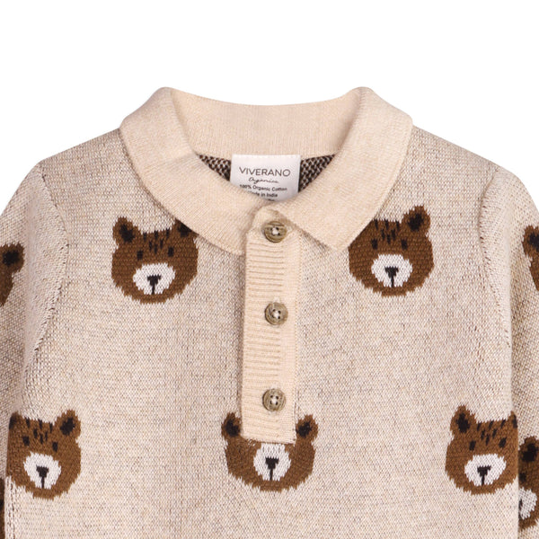 Brown Bear Sweater Knit Jumpsuit - DIGS