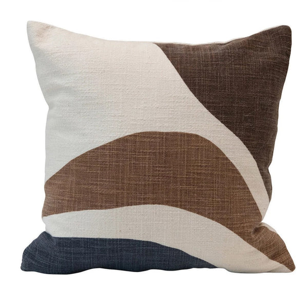 Browns And Blue Throw Pillow - DIGS