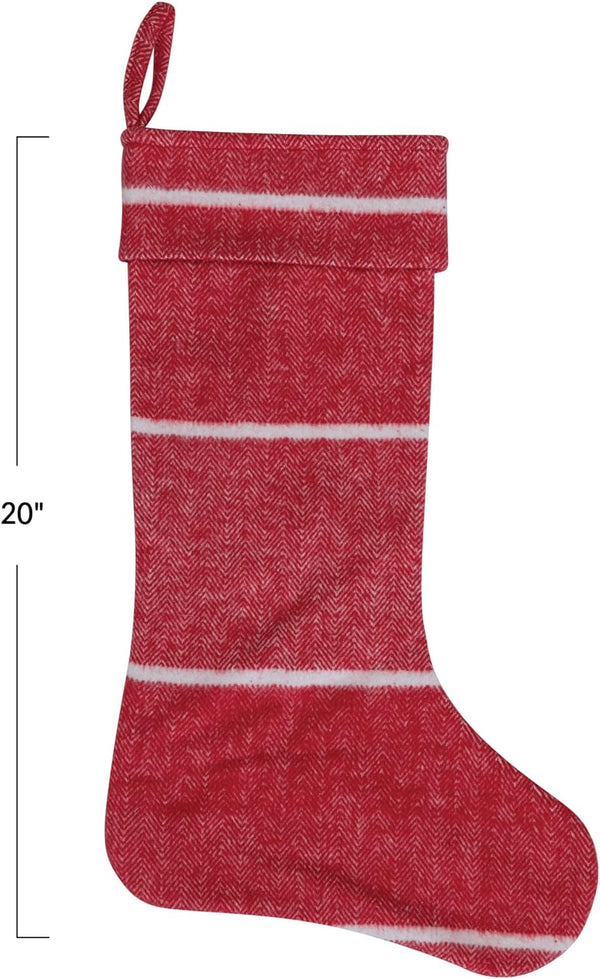 Brushed Cotton Flannel Stocking w/ Stripes - DIGS