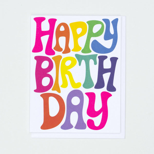 Bubble Rainbow Letters Birthday Card - DIGS