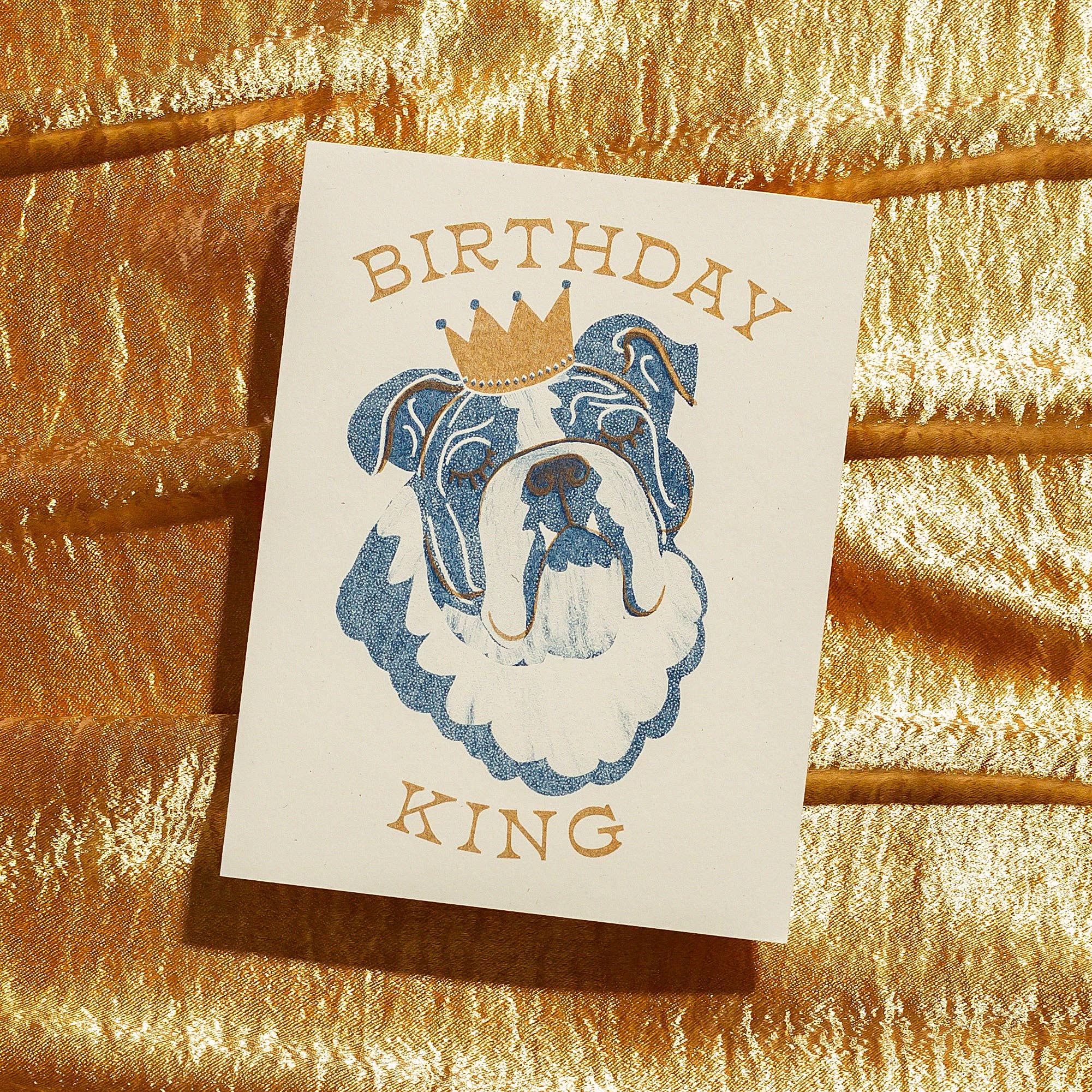 Bulldog Birthday King Card - DIGS