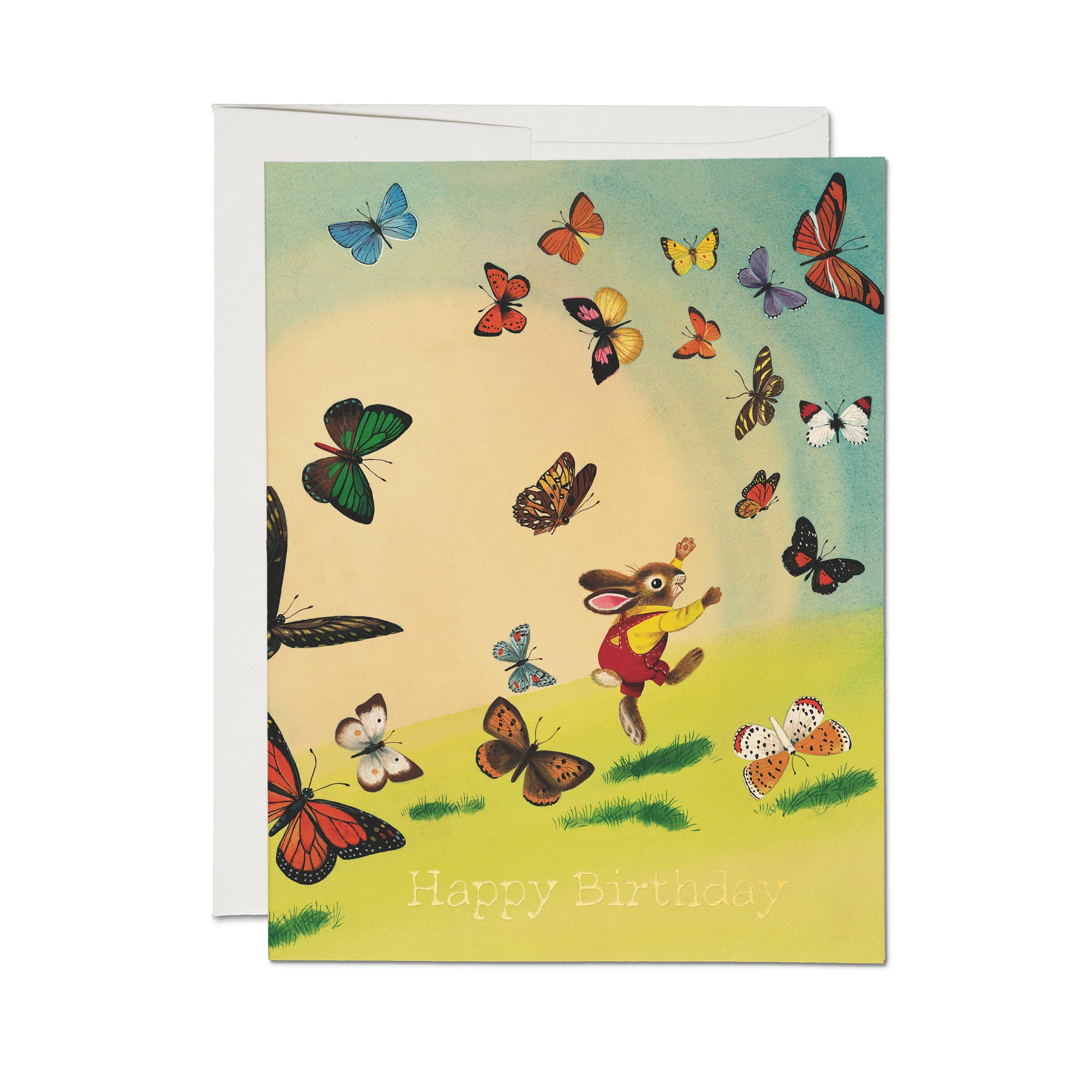 Bunny & Butterflies Birthday Card - DIGS