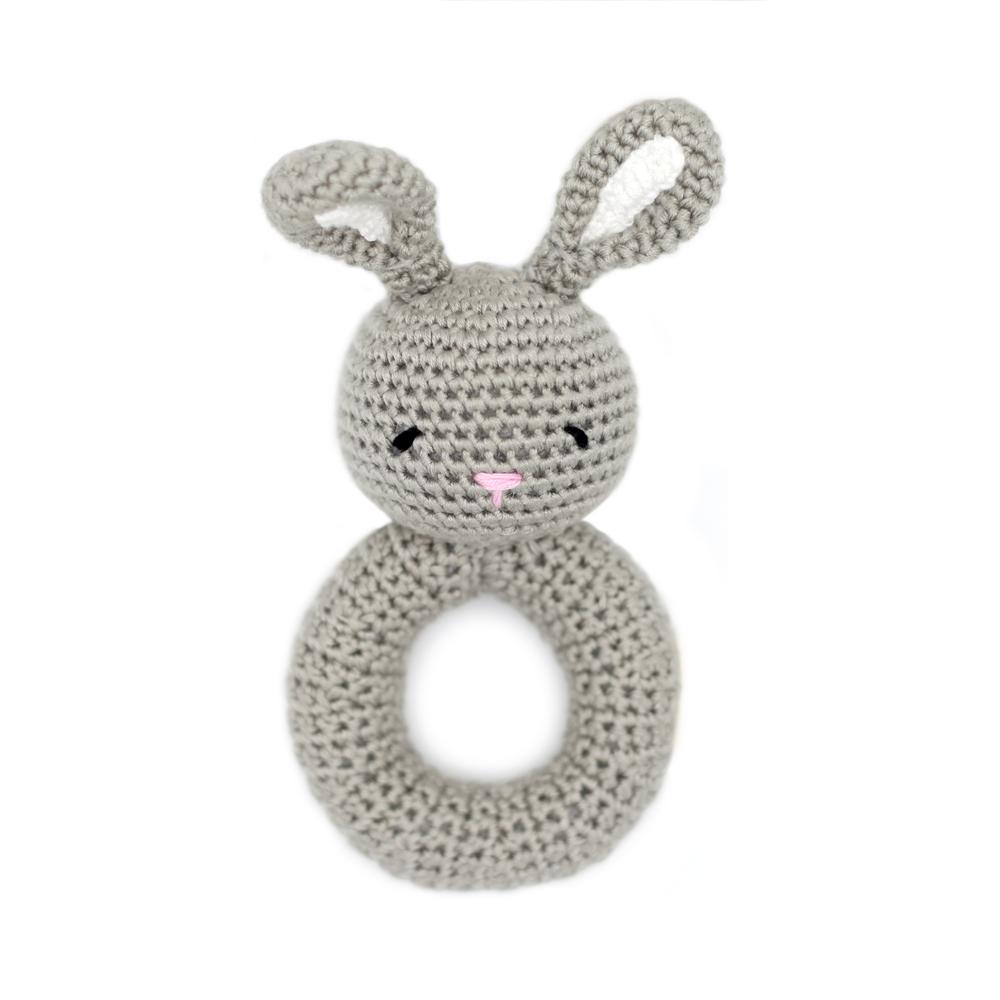 Bunny Crocheted Ring Rattle - DIGS