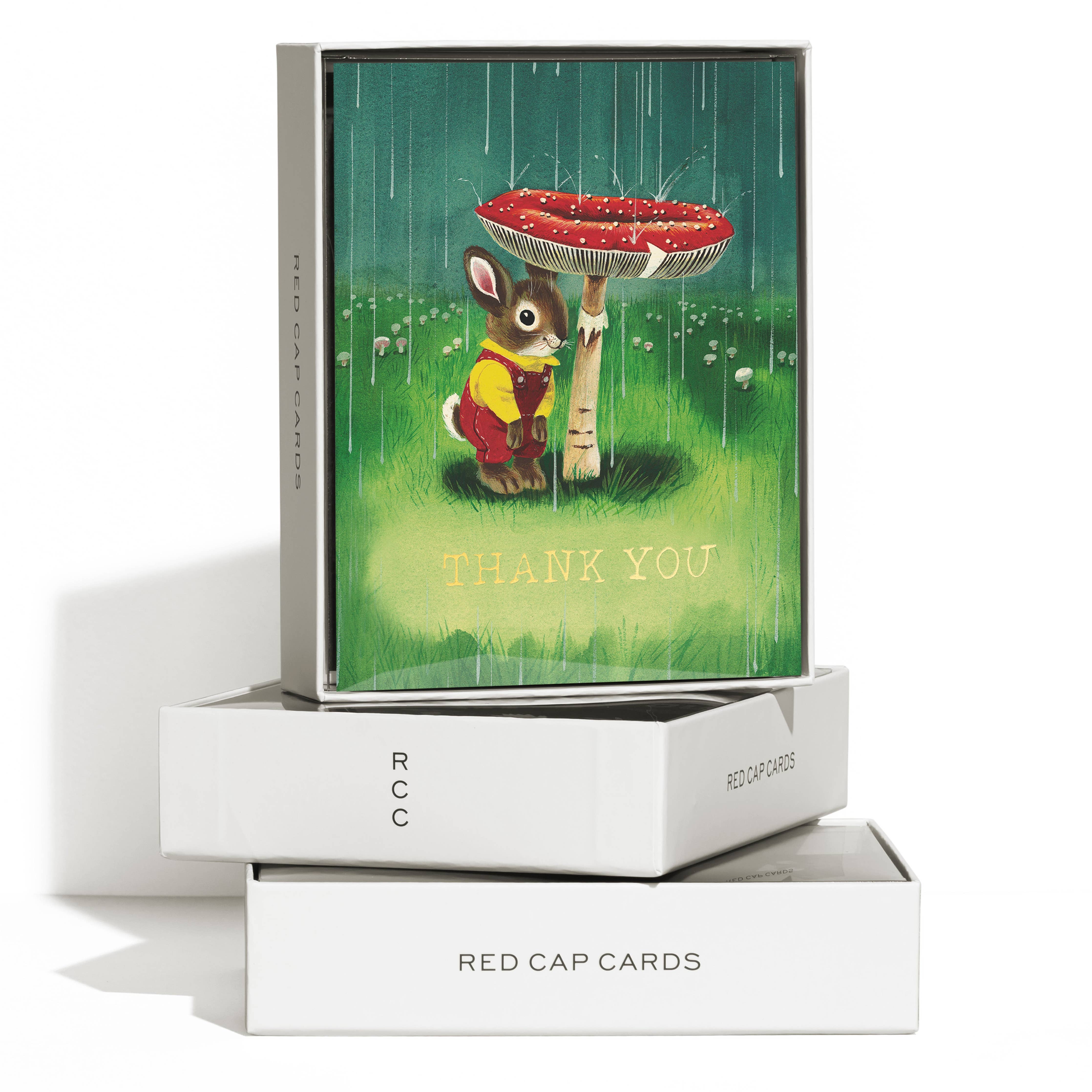 Bunny & Mushroom Thank You Card - DIGS