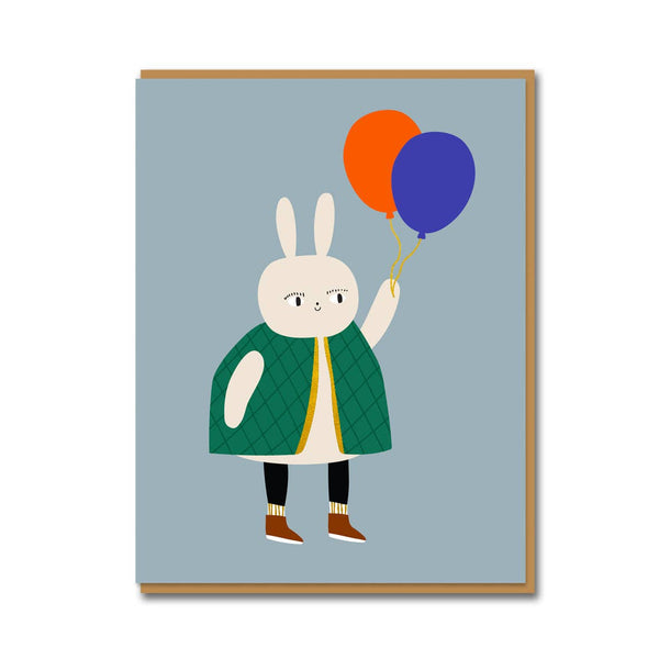 Bunny with Balloons Card - DIGS