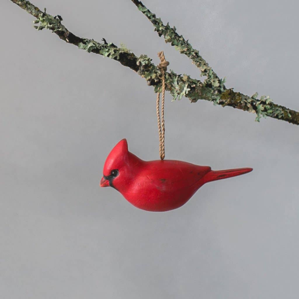 Hand Carved Cardinal Ornament