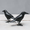 Hand Carved Mini Crow Looking Upwards