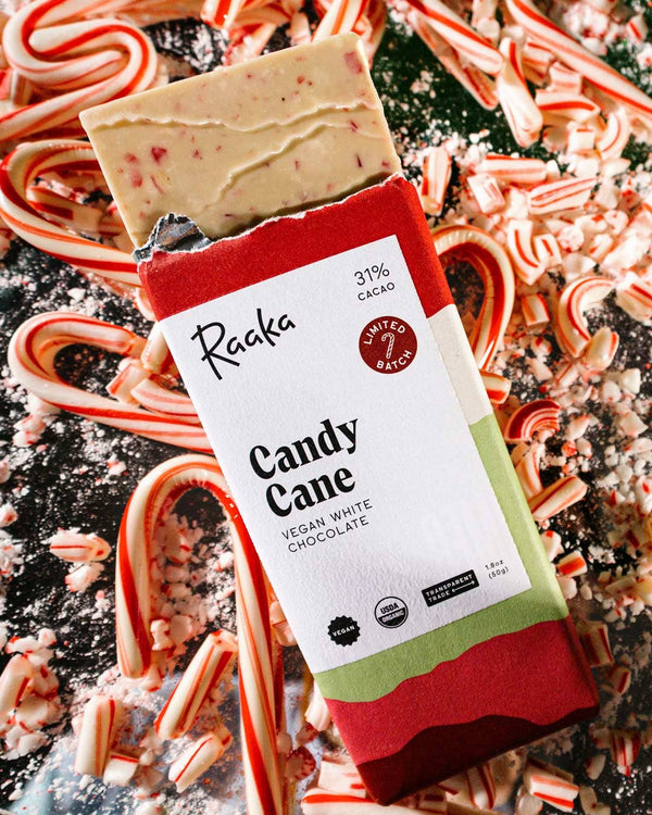 Candy Cane Vegan White Chocolate Bar