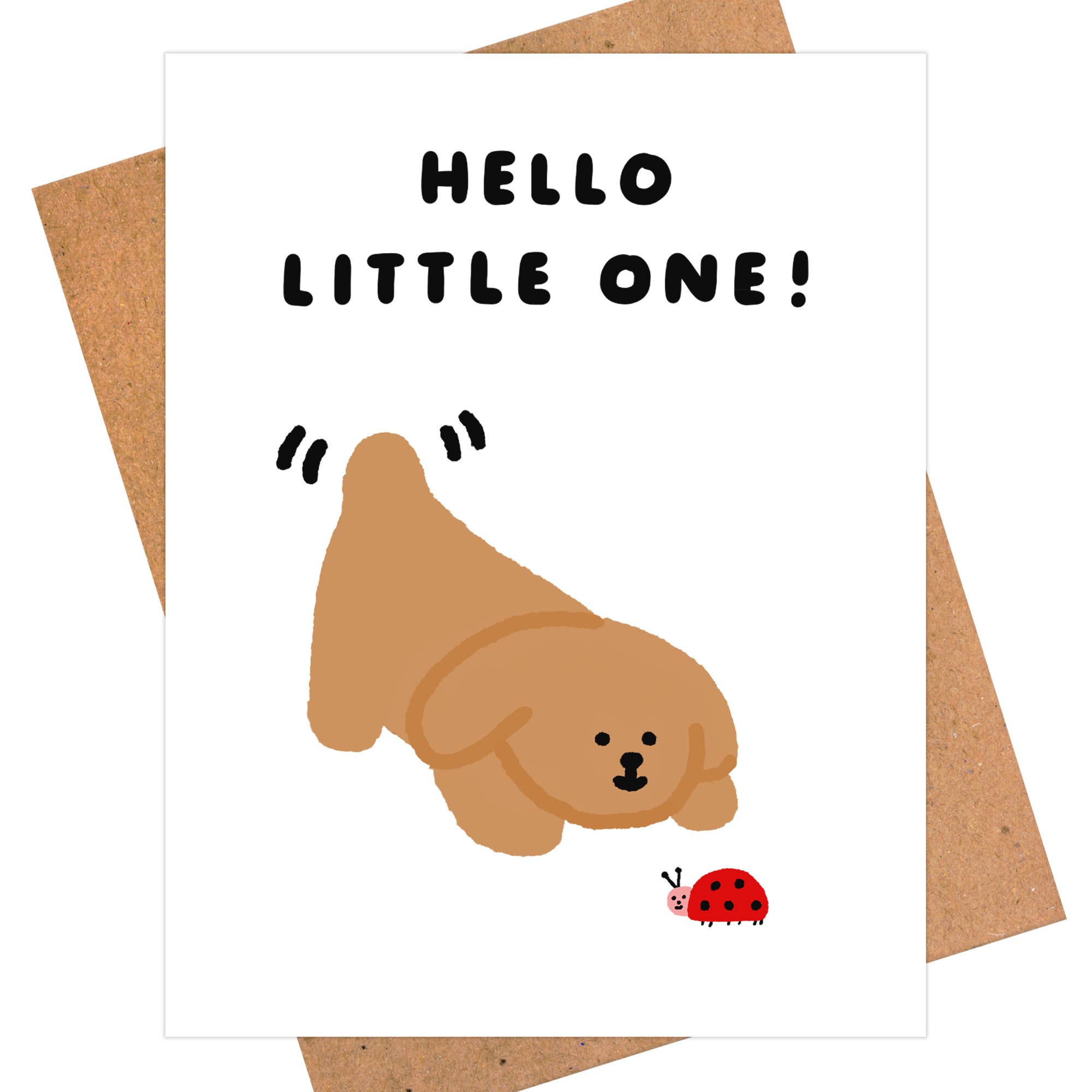 Puppy And Ladybug New Baby Card