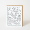 Cake Party DIY Coloring Birthday Card - DIGS