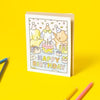 Cake Party DIY Coloring Birthday Card - DIGS