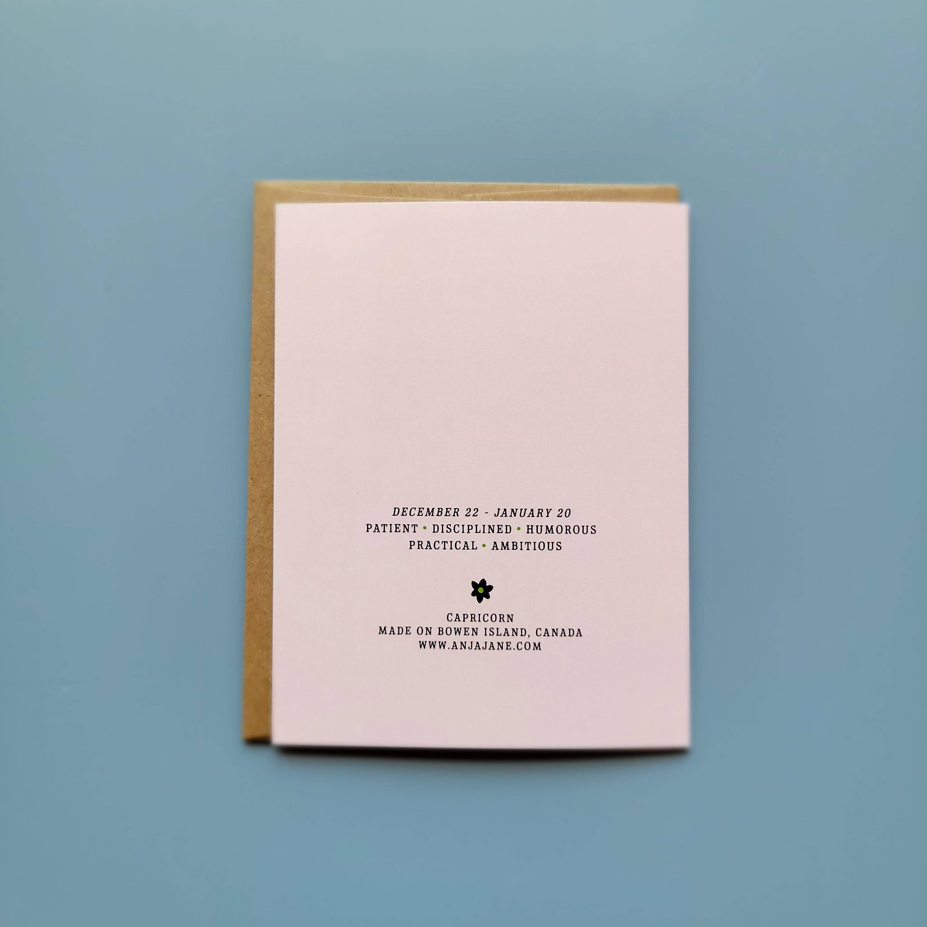 Capricorn Zodiac Greeting Card - DIGS