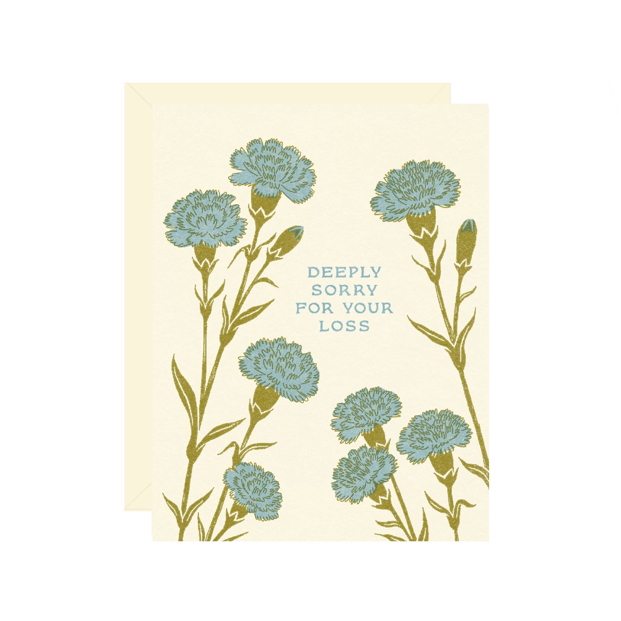 Carnations Sympathy Greeting Card - DIGS