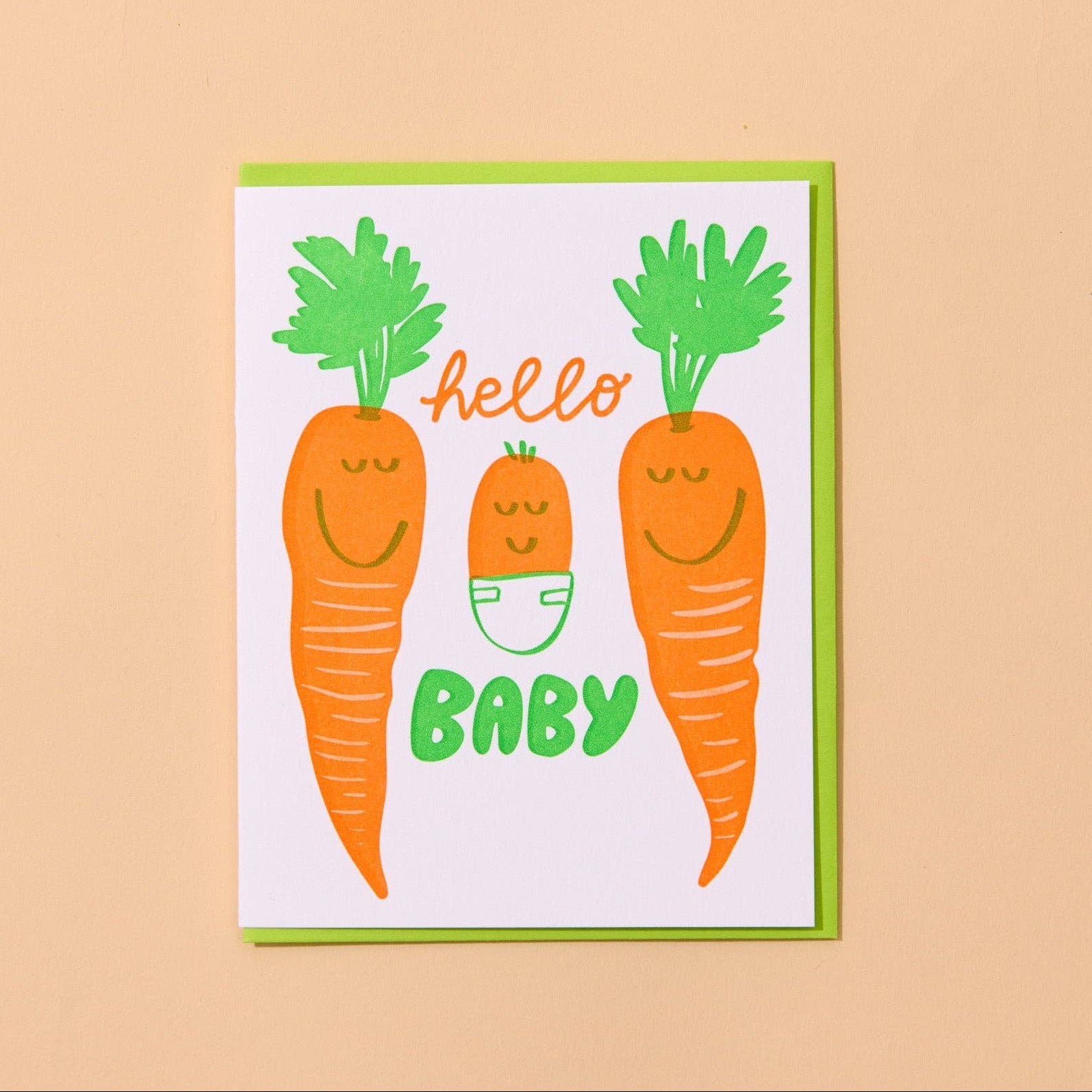 Carrot Hello Baby Card - DIGS