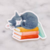 Cat and Books Sticker - DIGS