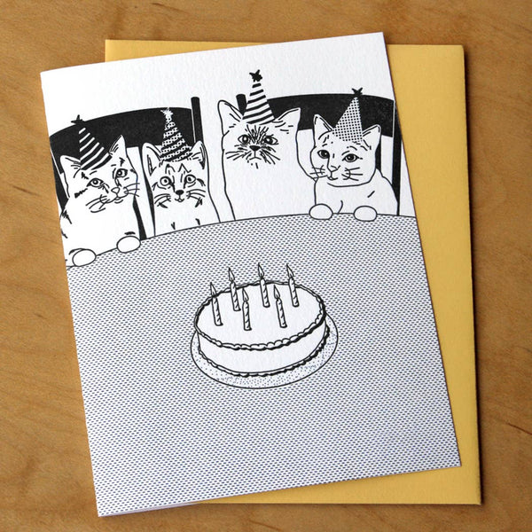 Cat Birthday Party Card - DIGS