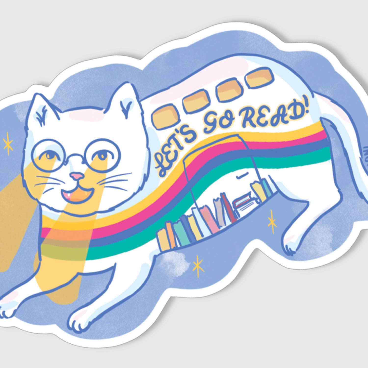 Cat Book Bus Sticker - DIGS