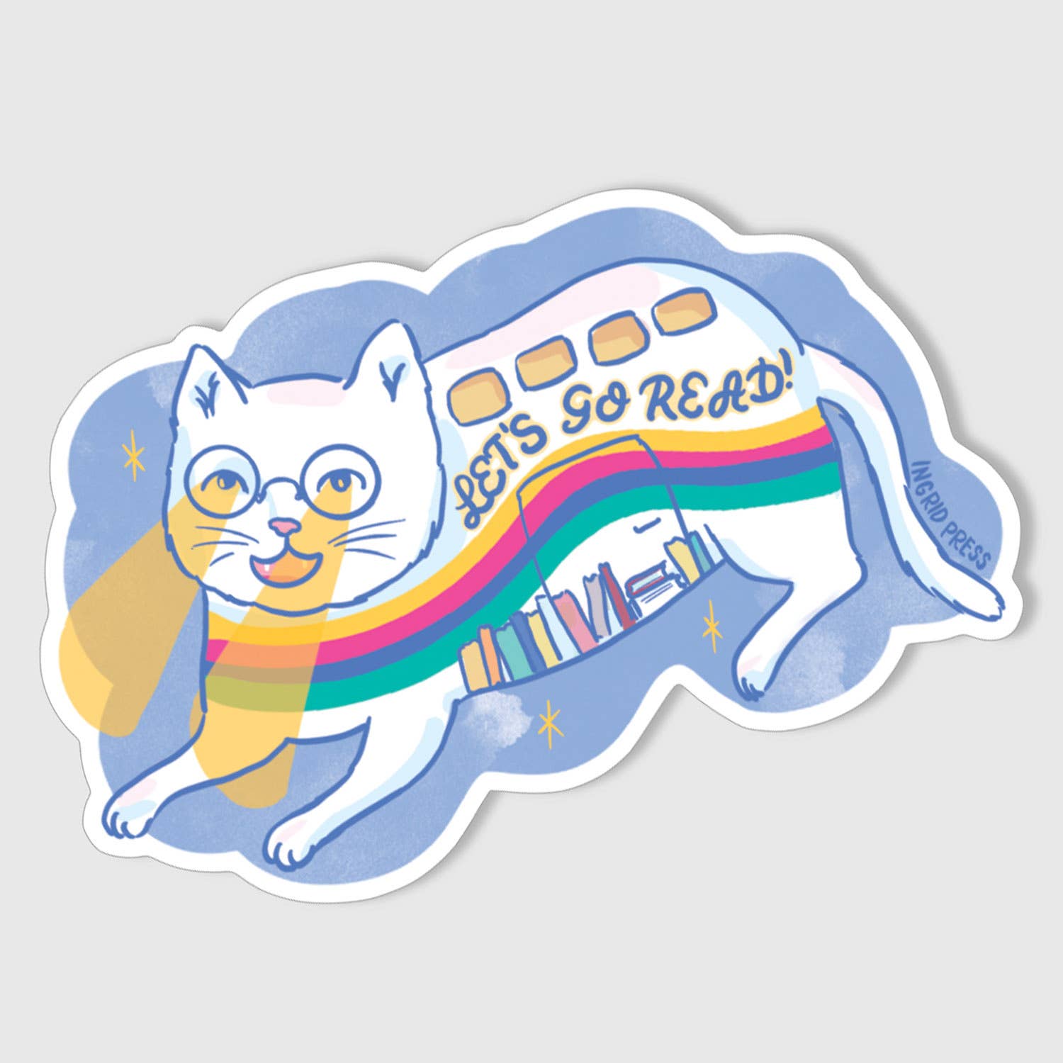 Cat Book Bus Sticker - DIGS