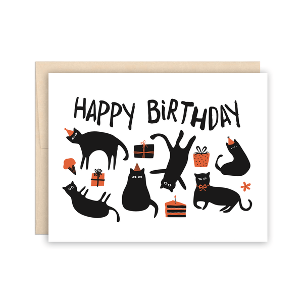 Cat Party Birthday Card - DIGS