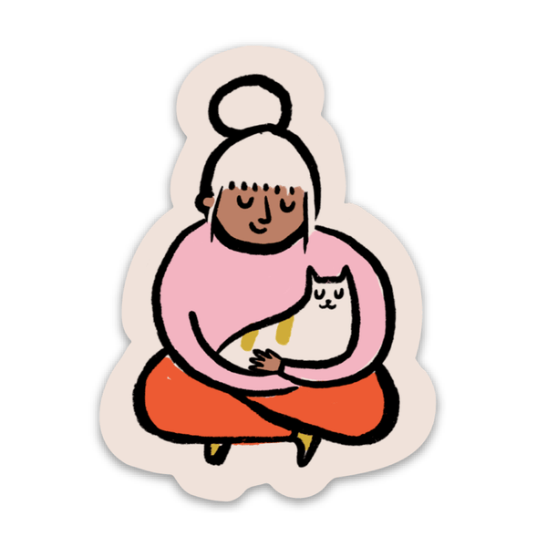 Cat Snuggles Vinyl Sticker - DIGS