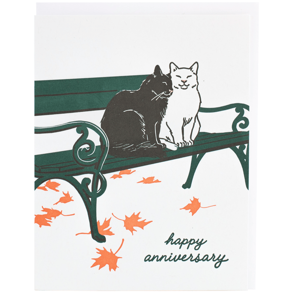 Cats on a Bench Anniversary Card - DIGS